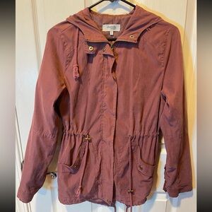Charlotte Russe Dusty Pink Zip up Cinch waist Jacket size S